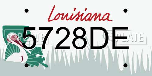 5728DE Louisiana License Plate