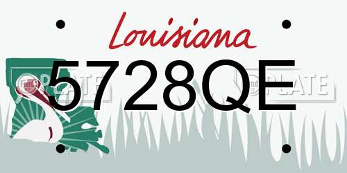 5728QE Louisiana License Plate