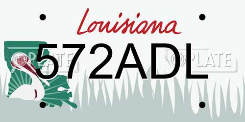572ADL Louisiana License Plate