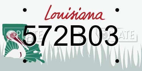 572B03 Louisiana License Plate