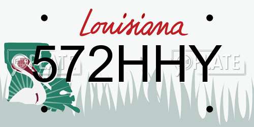 572HHY Louisiana License Plate