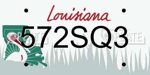 572SQ3 Louisiana License Plate