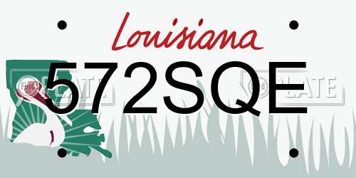 572SQE Louisiana License Plate