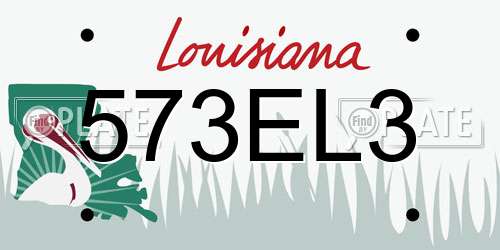 573EL3 Louisiana License Plate