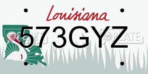573GYZ Louisiana License Plate