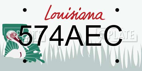 574AEC Louisiana License Plate