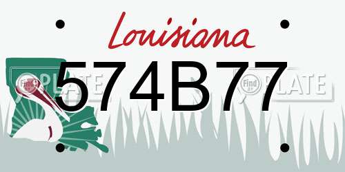 574B77 Louisiana License Plate