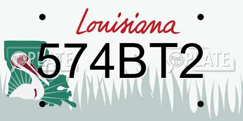 574BT2 Louisiana License Plate