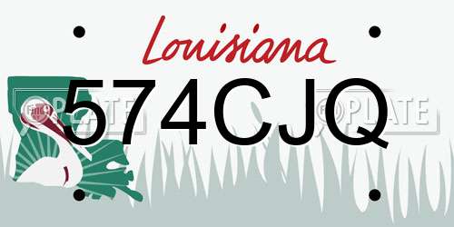 574CJQ Louisiana License Plate