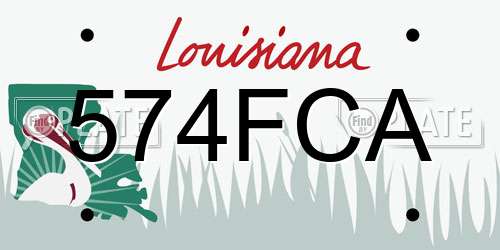 574FCA Louisiana License Plate