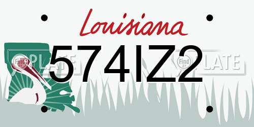 574IZ2 Louisiana License Plate