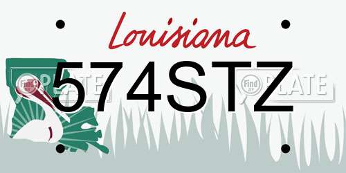 574STZ Louisiana License Plate