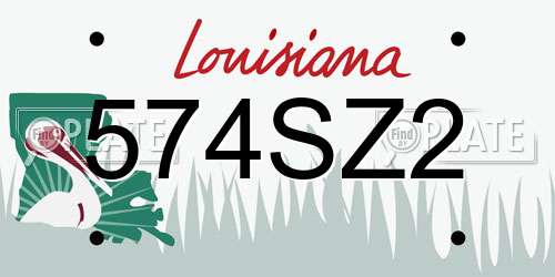 574SZ2 Louisiana License Plate