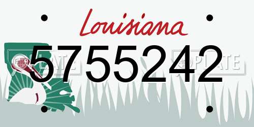 5755242 Louisiana License Plate