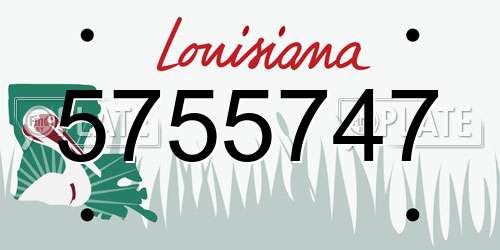 5755747 Louisiana License Plate