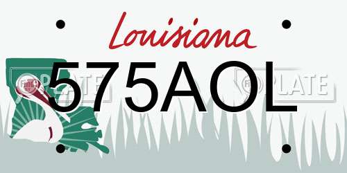 575AOL Louisiana License Plate