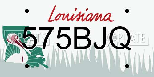 575BJQ Louisiana License Plate