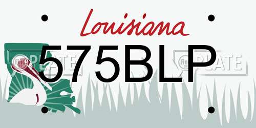 575BLP Louisiana License Plate