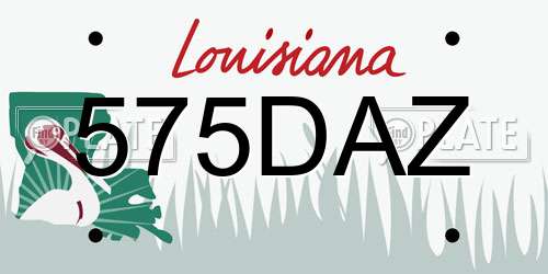 575DAZ Louisiana License Plate