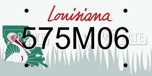 575M06 Louisiana License Plate