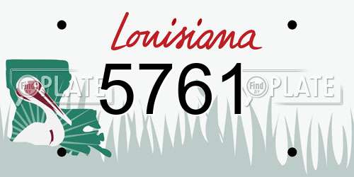 5761 Louisiana License Plate