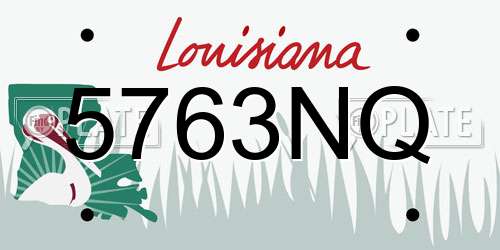 5763NQ Louisiana License Plate