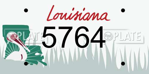 5764 Louisiana License Plate