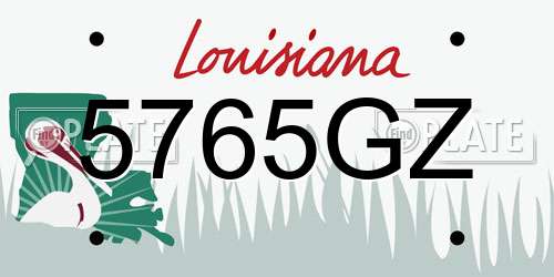 5765GZ Louisiana License Plate