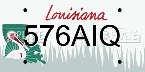 576AIQ Louisiana License Plate