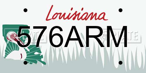 576ARM Louisiana License Plate