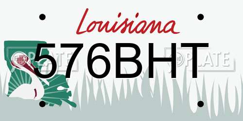 576BHT Louisiana License Plate