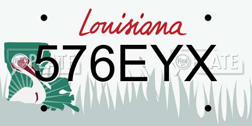 576EYX Louisiana License Plate