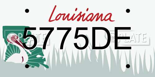 5775DE Louisiana License Plate
