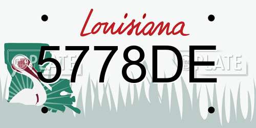 5778DE Louisiana License Plate
