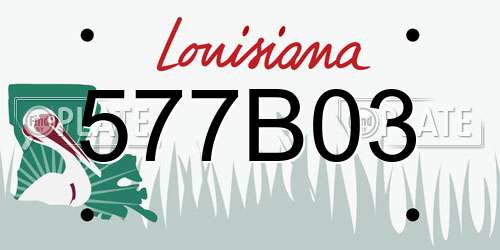 577B03 Louisiana License Plate