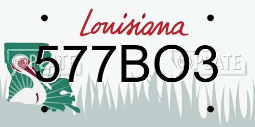 577BO3 Louisiana License Plate