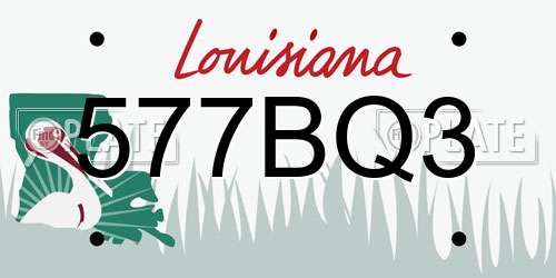 577BQ3 Louisiana License Plate