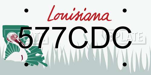 577CDC Louisiana License Plate