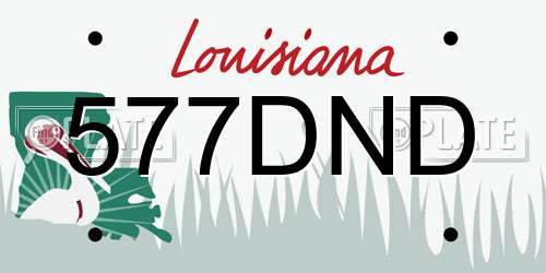 577DND Louisiana License Plate