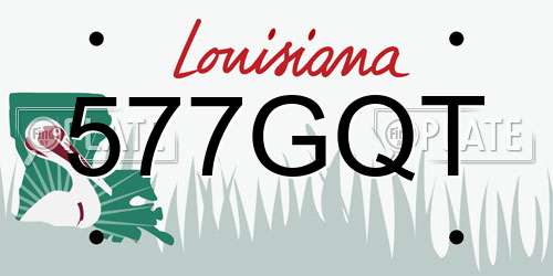 577GQT Louisiana License Plate