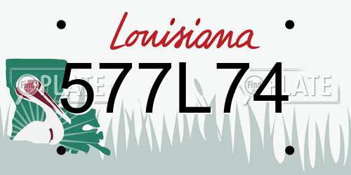 577L74 Louisiana License Plate