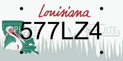 577LZ4 Louisiana License Plate