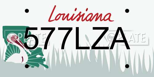 577LZA Louisiana License Plate