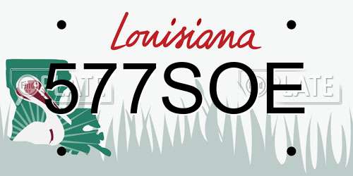 577SOE Louisiana License Plate