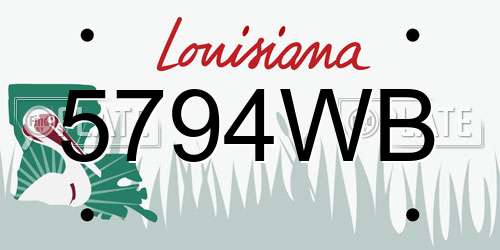 5794WB Louisiana License Plate