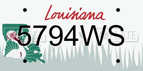5794WS Louisiana License Plate