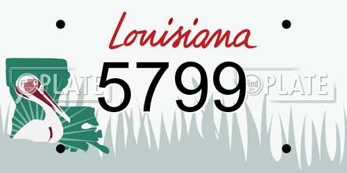 5799 Louisiana License Plate