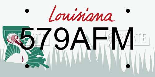 579AFM Louisiana License Plate