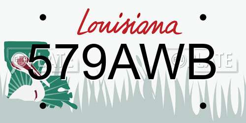 579AWB Louisiana License Plate