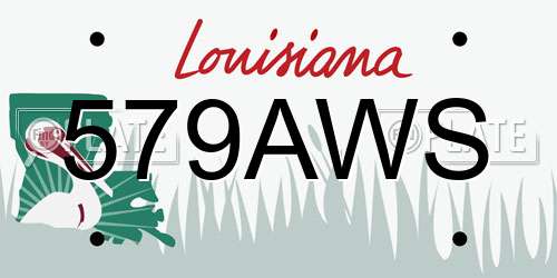 579AWS Louisiana License Plate